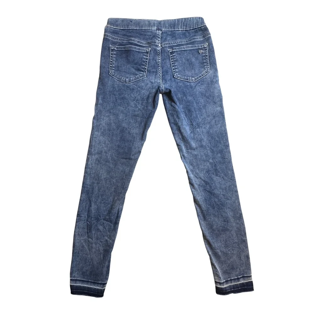 Justice Skinny Jeggings Jeans Girls 14 Medium Dark Wash Blue Denim‎ Released Hem